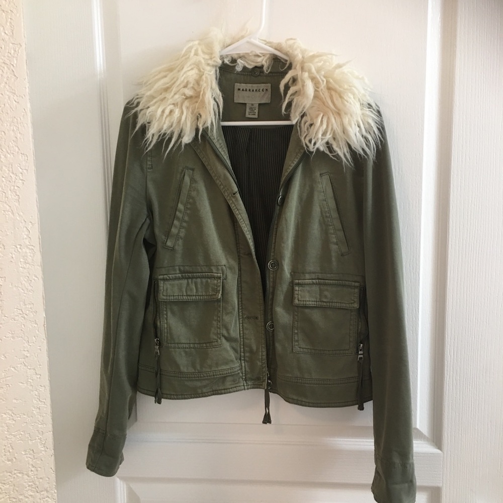 Anthropologie Fur-Collar Jacket